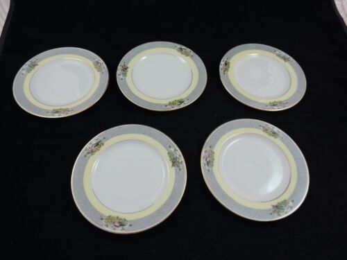 Paul Muller Selb Bavaria Bird Gray Scale Pattern Bread Plate Set of 5 -  6.5" - Picture 1 of 8