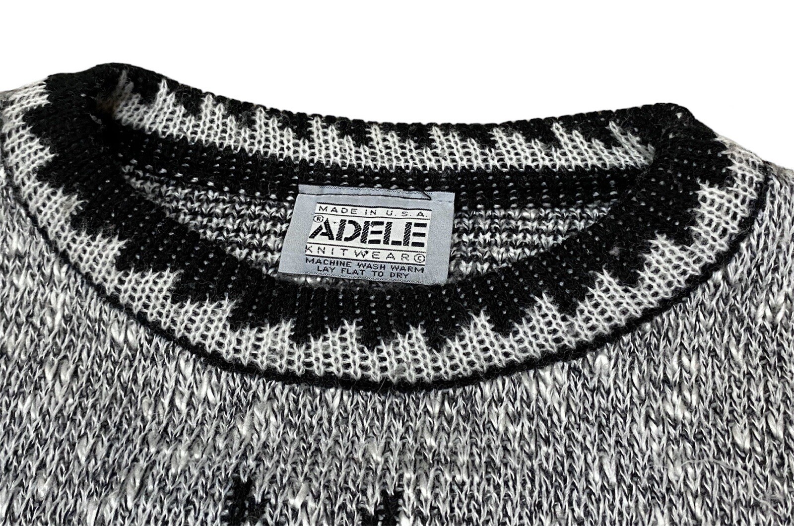 Vintage Adele Knit Sweater Pullover Geometric Abs… - image 3