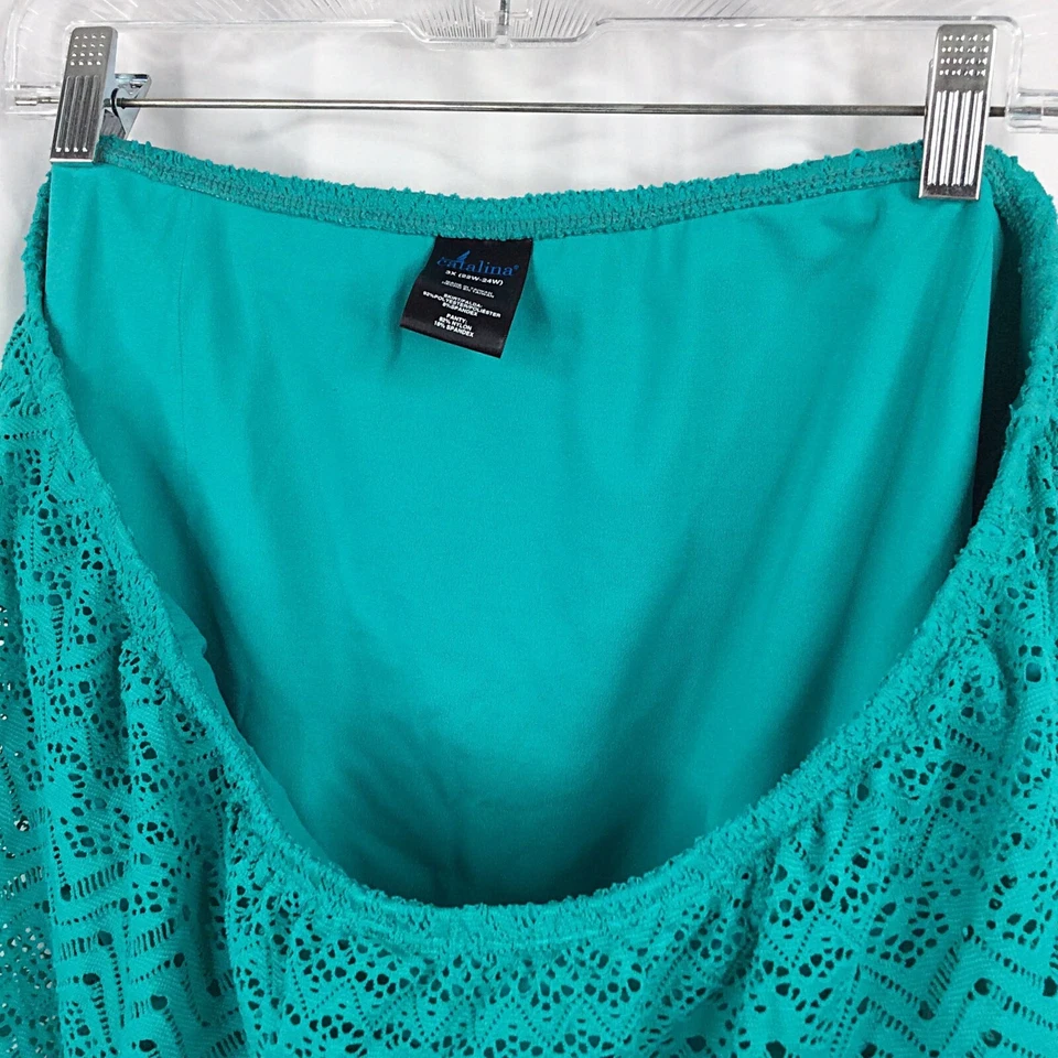 Catalina плавать юбка skort женщин плюс размер 3 X 22W-24W бирюзовый крючком кружева богемное - Изображение 4 из 4