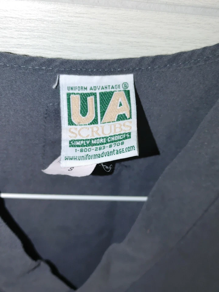 UA скраб Топ Sm унисекс серый V шеи короткий рукав медсестра ветеринары доктор домашнего здравоохранения - Изображение 2 из 4