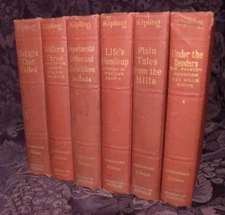 Lot of 6 Volume Set Rudyard Kipling Works 1913  Doubleday Page Review of Reviews