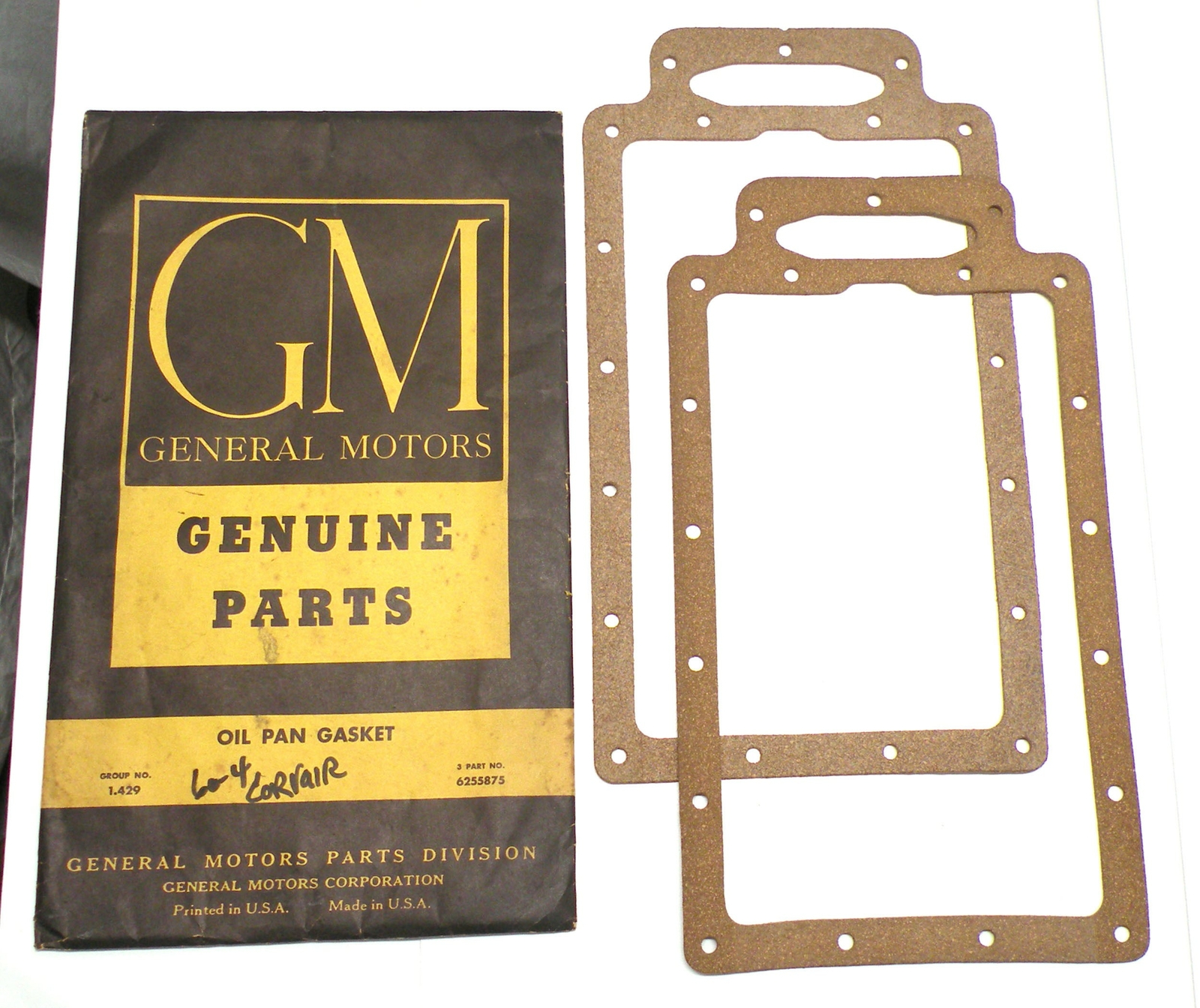 NOS 60 61 62 63 64 Chevy Corvair, FC (1st Design) Oil Pan Gaskets TWO
