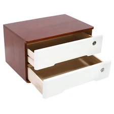 Wooden Desktop Storage Box, Desk Organizer, Desktop Storage Box+Lockable Drawer