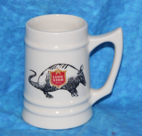 VTG Lone Star Beer (National Beer of Texas) Ceramic Mug /Stein Famous Armadillo - Picture 2 of 5