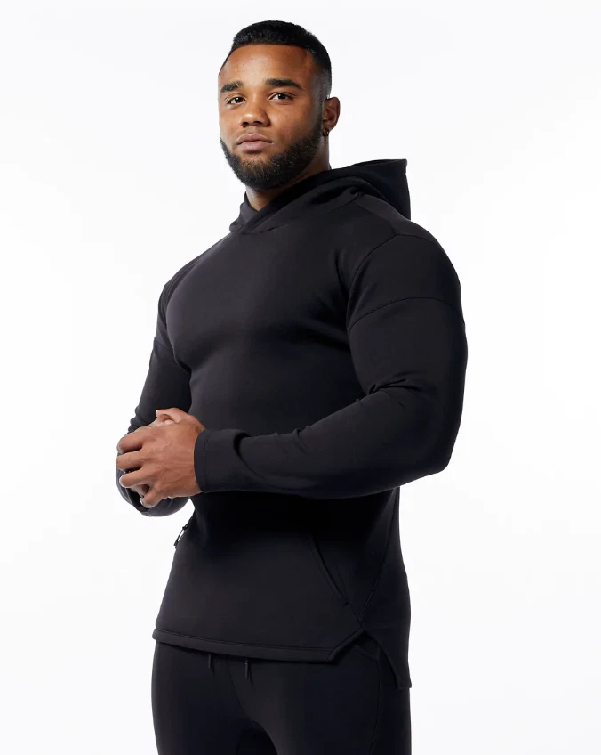 ALPHALETE ELMTS FITTED HOODIE- L - Black