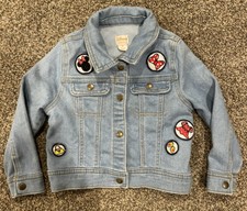 DISNEY TUTU COUTURE Minnie Mouse Jean Jacket Patches Blue Denim Girl Size 3t