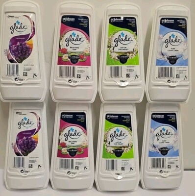 Glade Solid Gel Lufterfrischer Lavendel Leinen Zen oder Jasmin Duft 150gx 4 oder x8