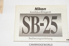 NIKON SB-25 SPEEDLIGHT INSTRUCTION MANUAL GUIDE BOOK ORIGINAL GENUINE in GERMAN