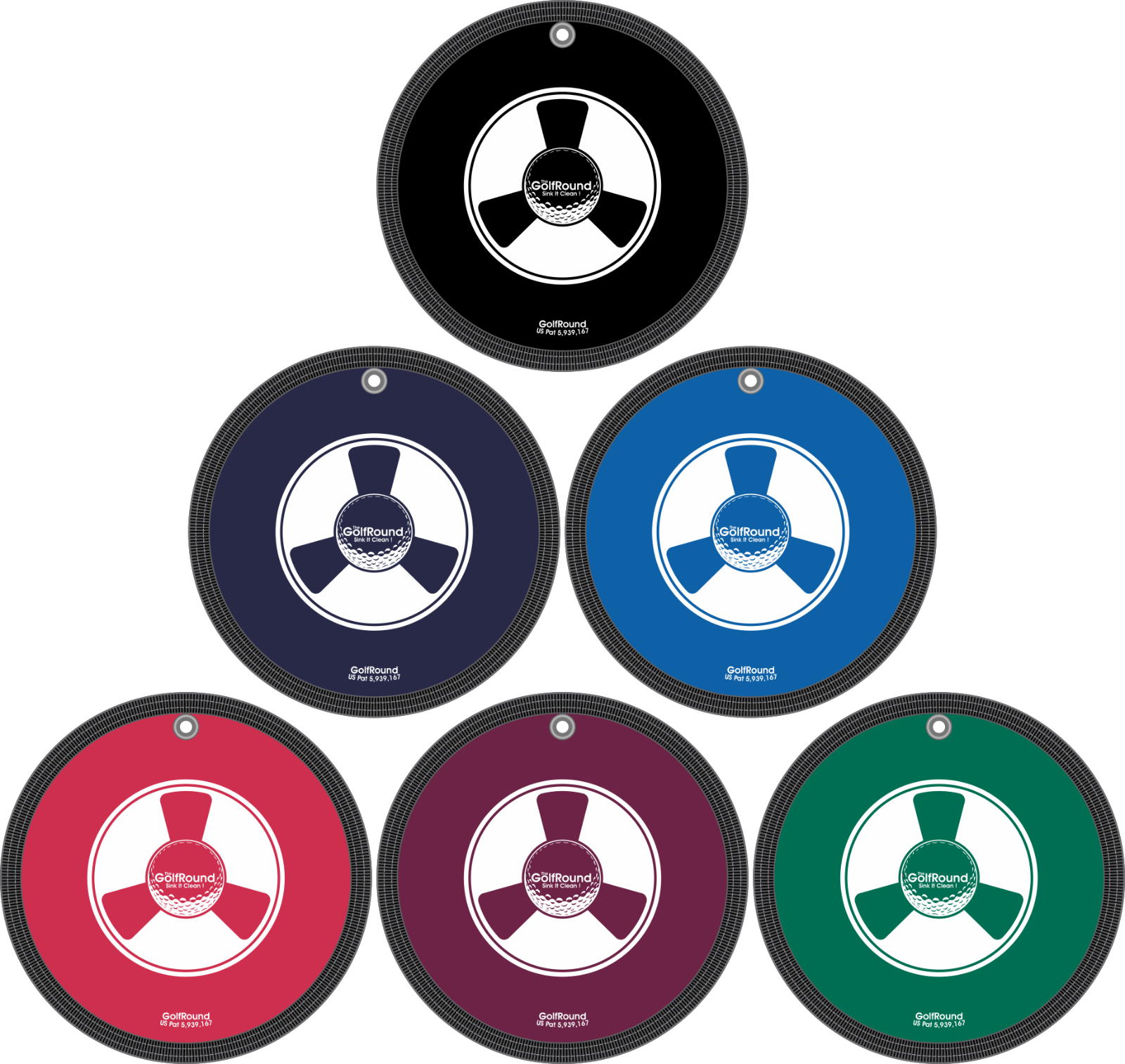 GolfRound Towel Pocket Golf Ball Cleaner (SELECT GOLF ROUND COLOR) eBay