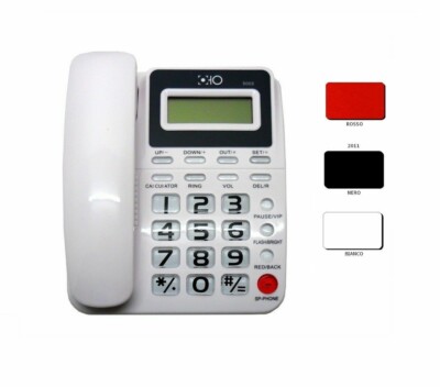 Telefono Casa Fisso Telefono Fisso Da Tavolo Per Anziani, Telefono Con Cavo Multifunzionale A Due Pulsanti Grandi A Due Colori Per Ufficio Hotel (11 Telefoni Fissi - Foto 10