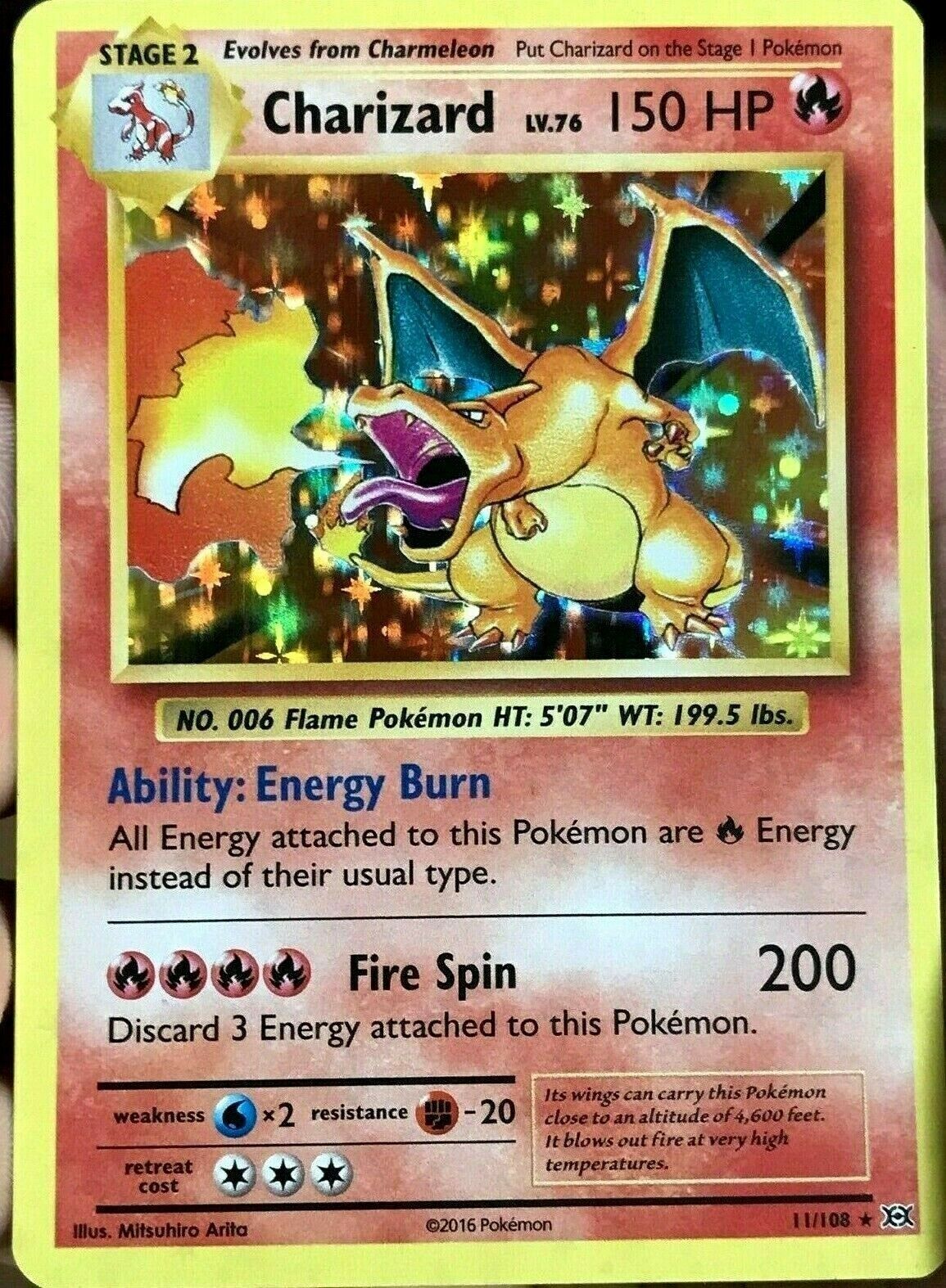 Sold at Auction: 2016 Pokemon Charizard XY Evolutions #11/108 Holo