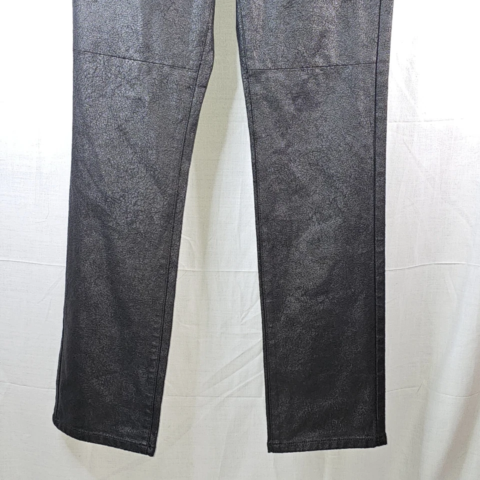 Nydj Legging Pants Black Shiny Skinny Fit Womans Size 2p - Image 2 of 4