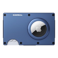 The Rawbull RFID Blocking Smart Trackable Wallet/Airtag Cash Strap - Navy Blue
