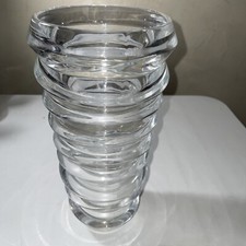 Large Crystal Glass Vase 9.5-Inch Excellent Condition 