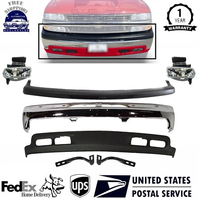 New Front Bumper Chrome Steel Kit For 99-2002 Chevy Silverado/2002-06 Tahoe 1500