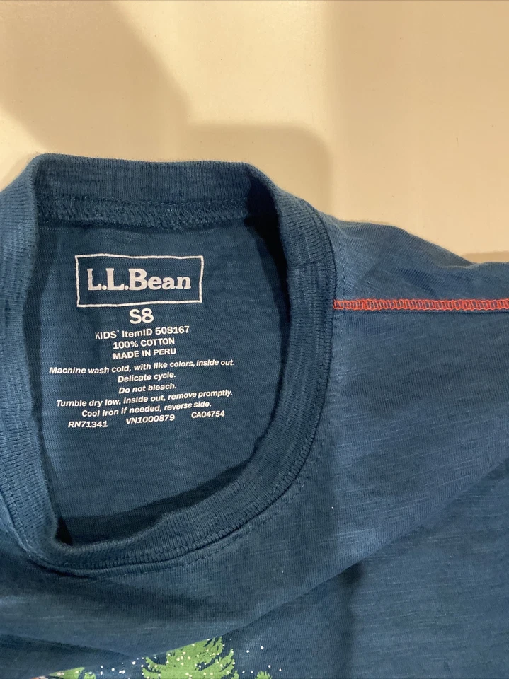 NUEVO LL Bean Niña Talla 8 Verde Oso Polar Manga Larga Top Foto 3 de 4