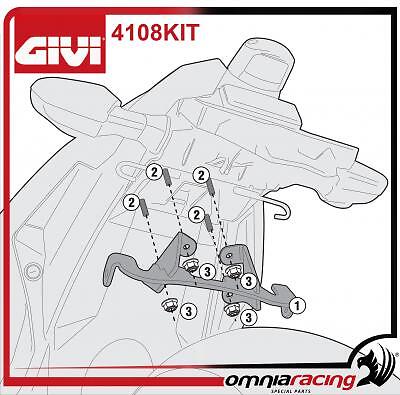 Specific Mount Kit for Givi TE4108 Pannier holders Kawasaki Ninja 300 2013 13>