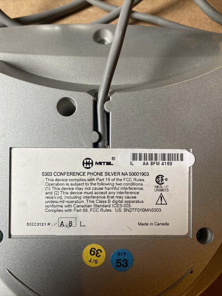 Teléfono de conferencia Mitel 50001900 5303 50001903 teclado con mouse oscuro 50001543 Foto 4 de 4