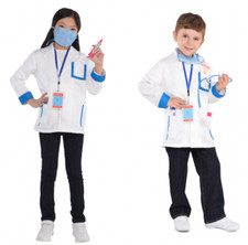 Fasching Kostüm Doktor Arzt Ärztin Gr. 110  Mädchen Jungen Kinder Karneval  neu