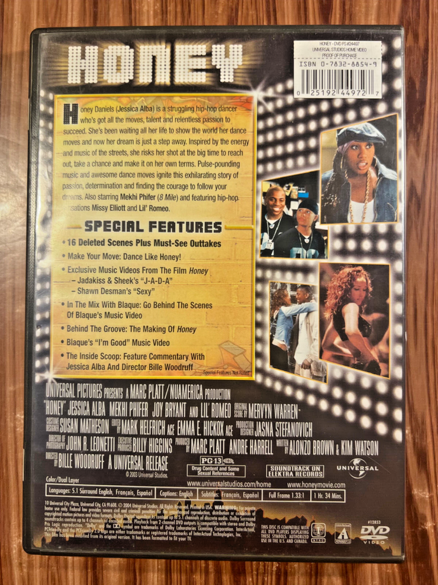 Honey DVD 2004 Full Screen Jessica Alba Mekhi Phifer Lil' Romeo