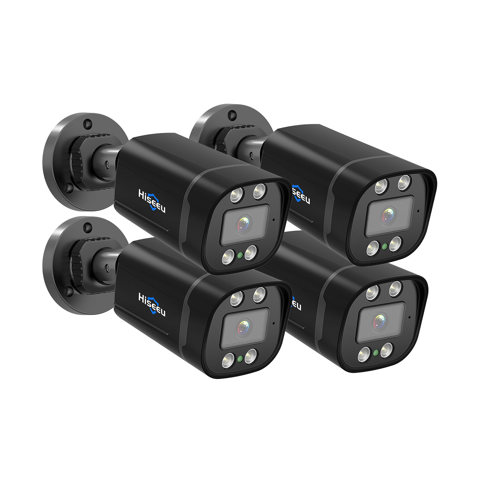 4Pack 5MP Analog CCTV Bullet Camera 4in1 TVI AHD CVI Outdoor Wired Lens Security