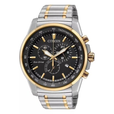 CITIZEN AT2376-59H Mens Sports Chronograph TACHYMETER Eco-Drive Grey Dial WATCH