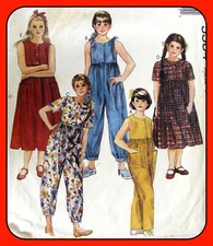 Girls High-waisted JUMPSUIT and DRESS McCall's 5384 Vtg 1991 Sewing Pattern