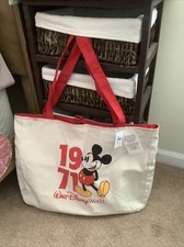Disney World Reversible Tote Bag Mickey Mouse 1971 Red Mickey Print NWT