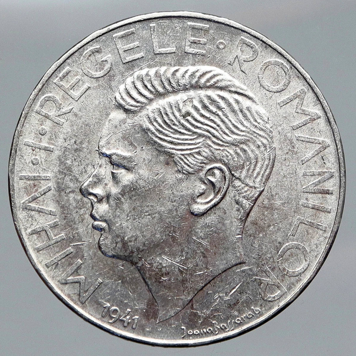 ルーマニア ミハイ1世 500レイ 1941年 大型銀貨 ルーマニア ミハイ1世