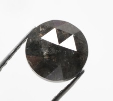 0.99 CT 5.7 MM Natural Loose Round Rose Cut Black color Diamond For Jewelry