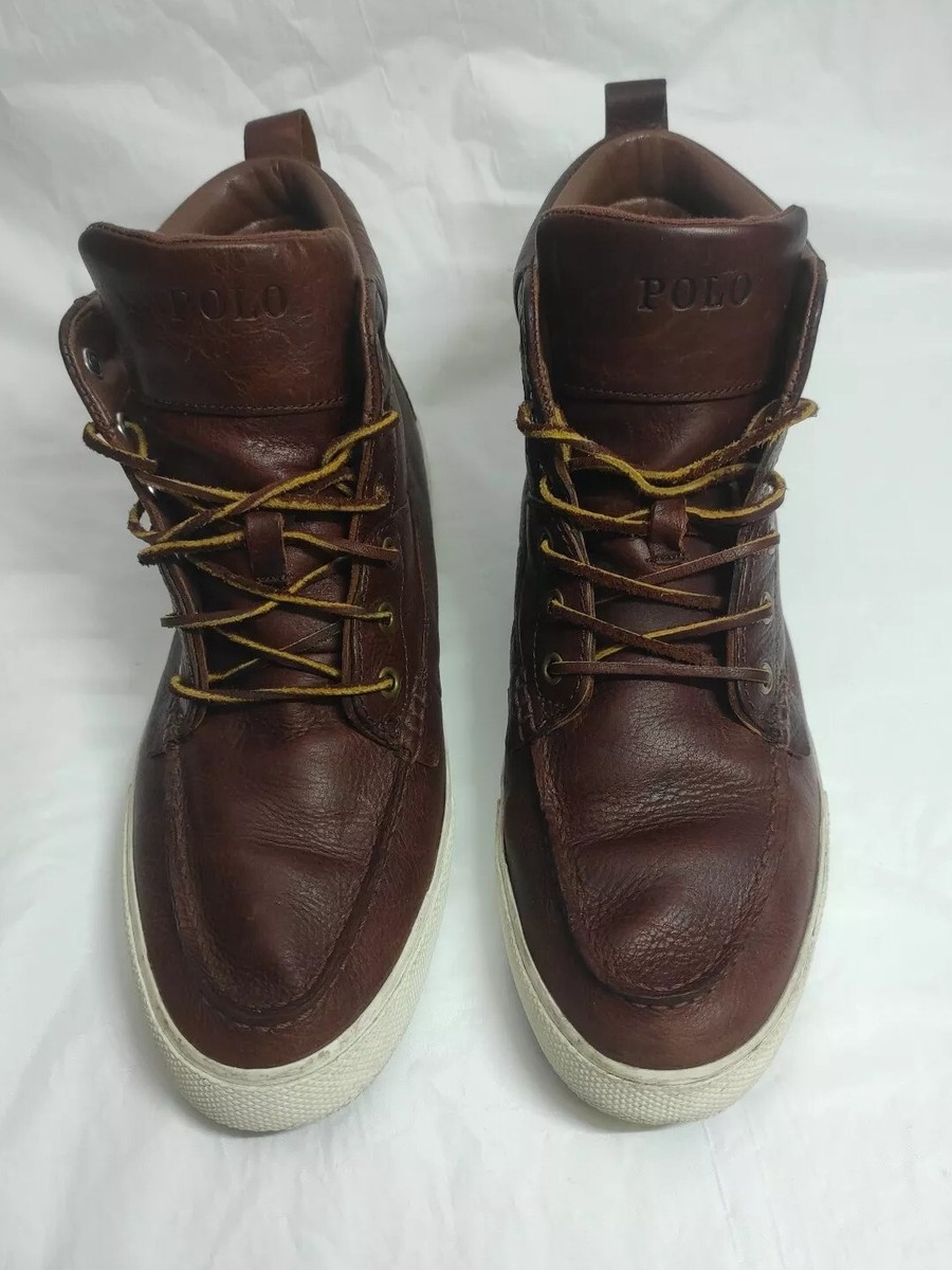 Polo Ralph Lauren Tavis Leather 01087 F17 Men\'s Tennis Boots High Top Size 9D Polo Ralph Lauren Tavis Leather 01087 F17 Men main image 3