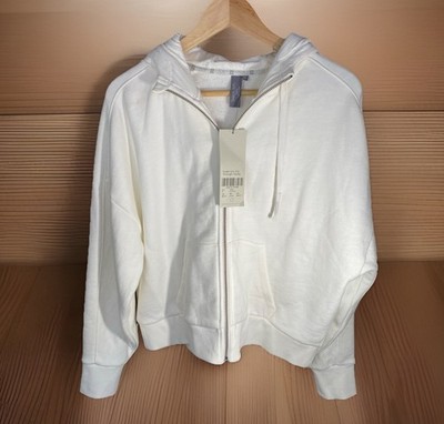 Sweaty Betty London Full Zip Hoodie Women s Medium Lily White NWT MSRP 88.00