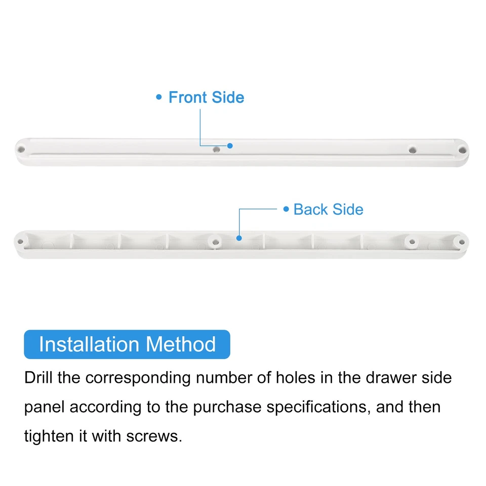 Schubladenführungen,2Stk,300mm Kunststoff,geriffelte Führungsschienen (weiß) - Bild 4 von 4