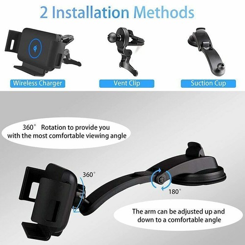Car Wireless Charger 15W For Samsung Galaxy Z Fold 2 3 4 5 Auto Car Mount Holder - Picture 7 of 12