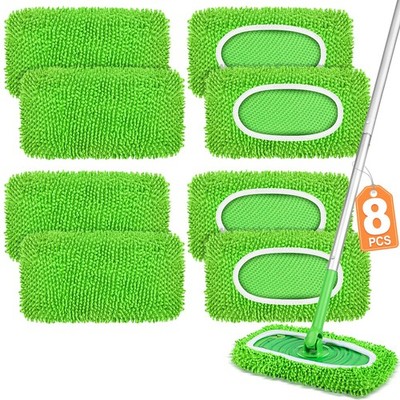 8 Pack Reusable Mop Pads with Swiffer Sweeper, Dry Sweeping Cloths & Wet Mopp...