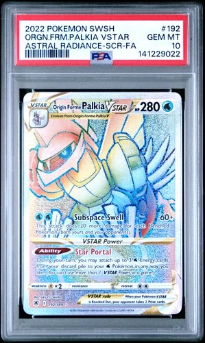 2022 SECRET #192 FULL ART/ORIGIN FORME PALKIA VSTAR PSA 10