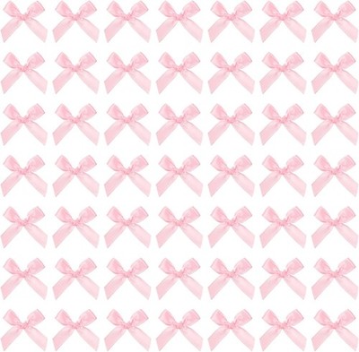 Psyqtsuary Mini Satinband Schleifen, 50 Stück Rosa Schleifen 4x4 cm 