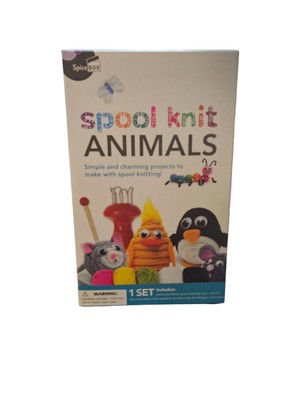 SpiceBox SPOOL KNIT ANIMALS Craft Kit Set with Free Spool Knitting Tool