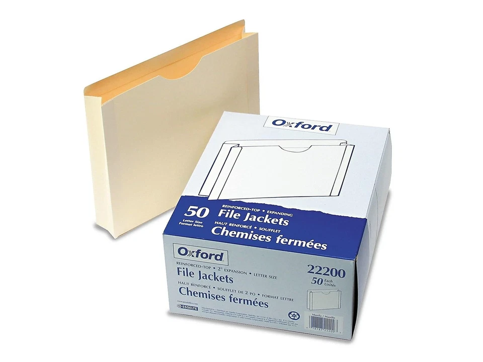 File Jackets, Letter Size, Manila, 2" Expansion, Reinforced Straight-Cut Tabs... - Image 2 of 3