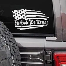 In God We Trust Vinyl Decal Sticker - American Flag Design for Laptop, Water Bot