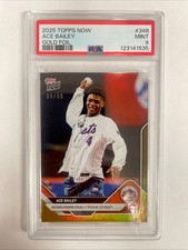 2025 Topps Now Ace Bailey #348 Rutgers Phenom 1st Pitch Gold 06/50 PSA 9 JAZZ