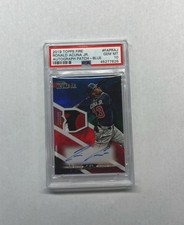 PSA 10 2019 Topps Fire Auto Patch Blue Auto #/15 Ronald Acuña Jr. #FAPRAJ (RC)