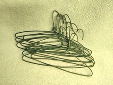 Vintage 7" Lot of 12 Green-Coated Metal Doll Clothes Hangers