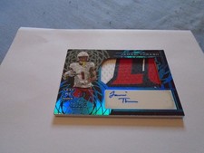 Jamari Thrash 2024 Leaf Trinity Blue/ Black RC Lousville Jersey Patch Auto 1/1 