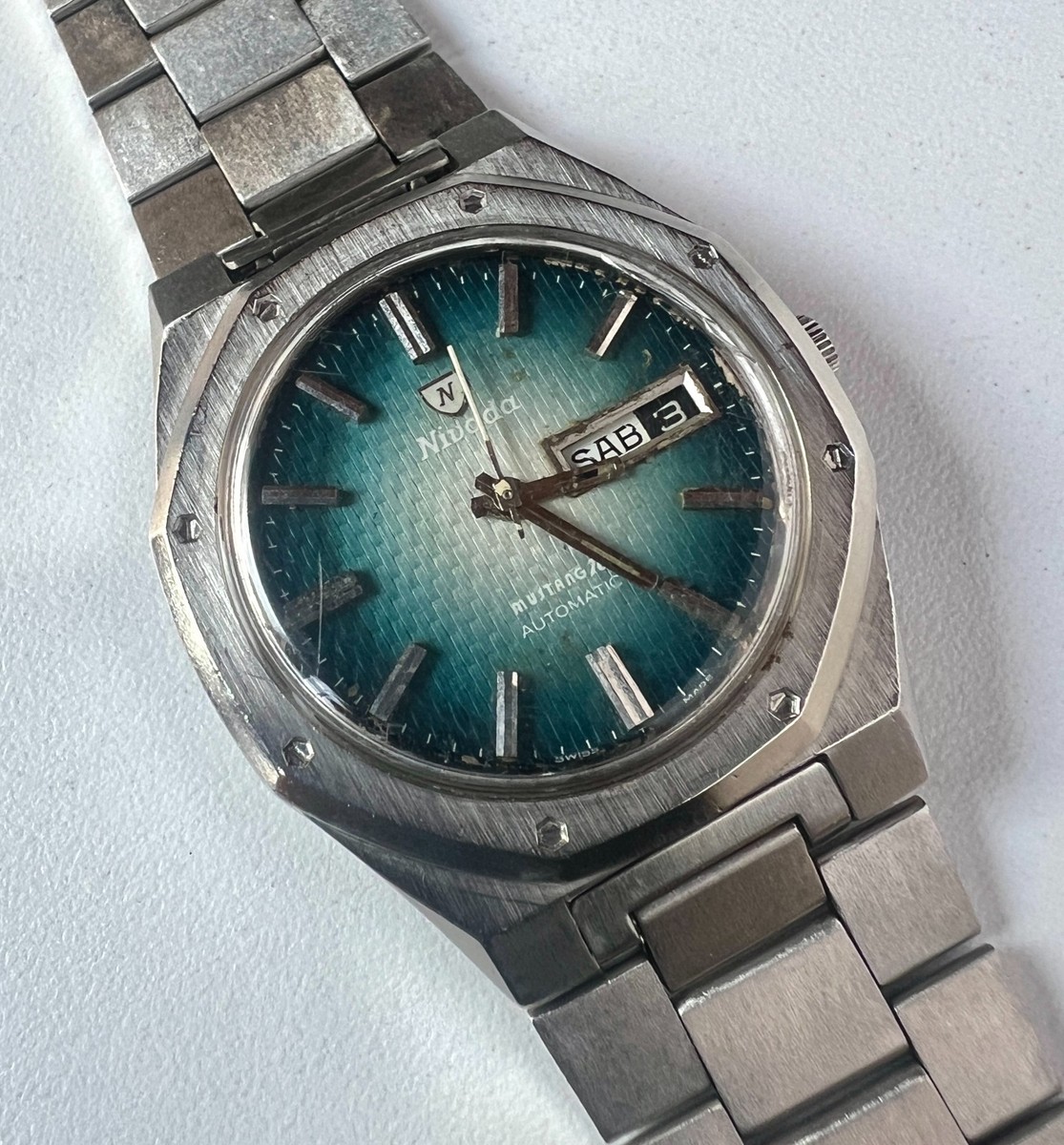 ニシウン Nivada Grenchen F77 Automatic Watch Royal Oak Mustang 76 Vintage