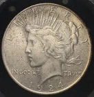 1924 $1 Silver Peace Dollar - Lustrous Album Toned - Choice AU Ungraded