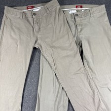 2 Dickies Girl N882  The Worker  Mid-Rise Boot Cut Work Pants Sz 9 Tan Skate Pop