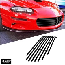 Fits 1998-2003 Chevy Camaro Main Upper Stainless Black Billet Grille Insert
