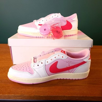 Travis Scott Nike Air Jordan 1 Low OG SP Herren UK 9,5 Pink White Cactus Jack