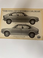 Original 1977 Alfa Romeo Alfasud Ti 1.2 5M Series 1 Magazine Advert Poster Retro